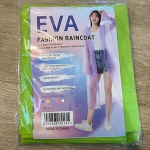 EVA Fashion Raincoat - Neon Green Reusable, Environmentally Friendly